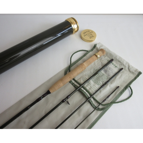 605 - Orvis 'ZG Helios' 7' 6'' four-section fly rod, complete with original canvas sleeve and steel tube c... 