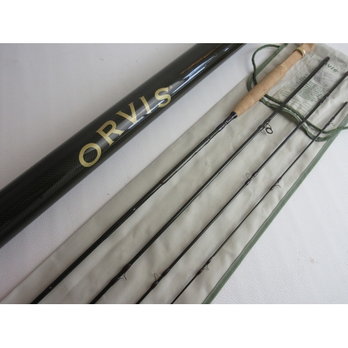 605 - Orvis 'ZG Helios' 7' 6'' four-section fly rod, complete with original canvas sleeve and steel tube c... 