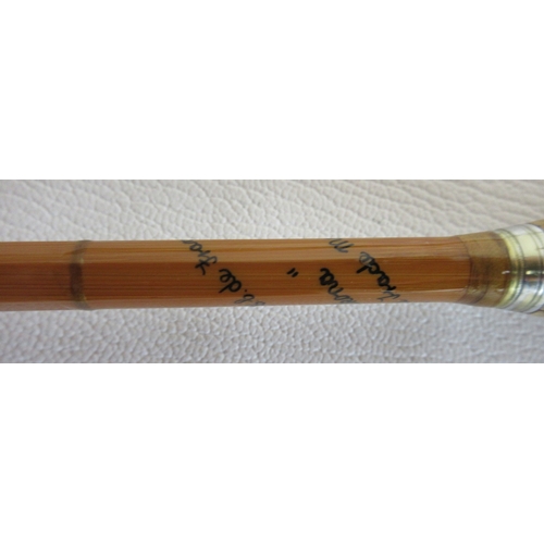 607 - Hardy Palakona 'CC de France' split cane fly rod in two sections, complete with original canvas slee... 