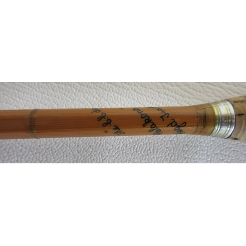 607 - Hardy Palakona 'CC de France' split cane fly rod in two sections, complete with original canvas slee... 