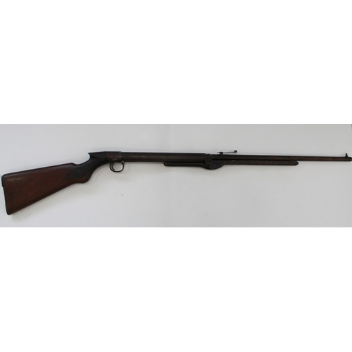 633 - Early C20th under lever .22 air rifle.  Serial number S1089. Overall 115cm. Missing nut cover on but... 