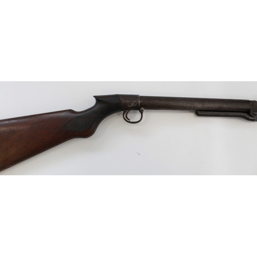 633 - Early C20th under lever .22 air rifle.  Serial number S1089. Overall 115cm. Missing nut cover on but... 