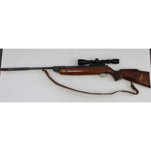 Weihrauch HW 80 .22 break barrel air rifle. With Tasco scope, leather ...