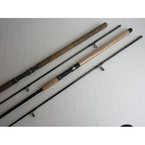 615 - Shakespeare 'Odyssey' 7' 8'' fly rod in two sections, complete with canvas sleeve. Also with two gra... 