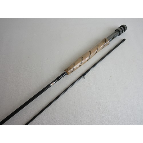 615 - Shakespeare 'Odyssey' 7' 8'' fly rod in two sections, complete with canvas sleeve. Also with two gra... 