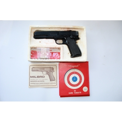 639 - Milbro 20 shot BB repeater Air Pistol model G10 4.5mm .177calibre. In original box with instruction ... 