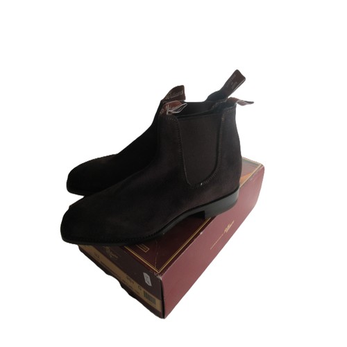 645 - R. M. Williams of Australia leather-soled suede Chelsea boots in as-new condition, complete with ori... 