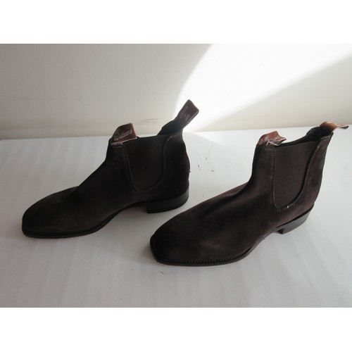 645 - R. M. Williams of Australia leather-soled suede Chelsea boots in as-new condition, complete with ori... 