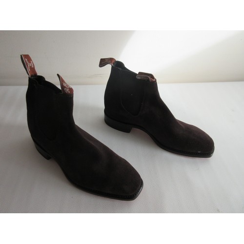 645 - R. M. Williams of Australia leather-soled suede Chelsea boots in as-new condition, complete with ori... 