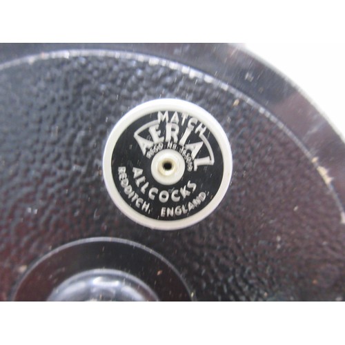 621 - Hardy Bros 'The Conquest' fly reel in leather pouch; Allcocks of Redditch 'Match Arial' fly reel in ... 