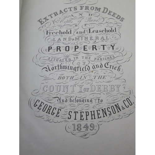 398 - George Stephenson & Co. - Extracts from Deed and Copies of Plans of Freehold and Leasehold Land & Mi... 