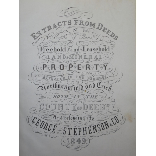 398 - George Stephenson & Co. - Extracts from Deed and Copies of Plans of Freehold and Leasehold Land & Mi... 