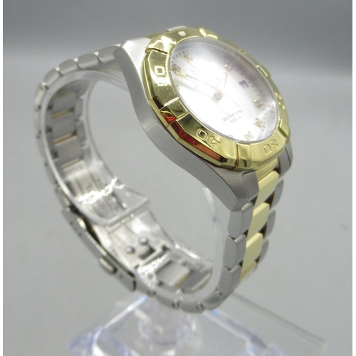 1264 - Tag Heuer 300m Aquaracer, Ladies stainless steel and gold plated quartz wristwatch with date on matc... 
