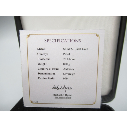 23 - Jubilee Mint - The Queens Platinum Jubilee 22 Carat Gold Proof Sovereign encapsulated in case with C... 