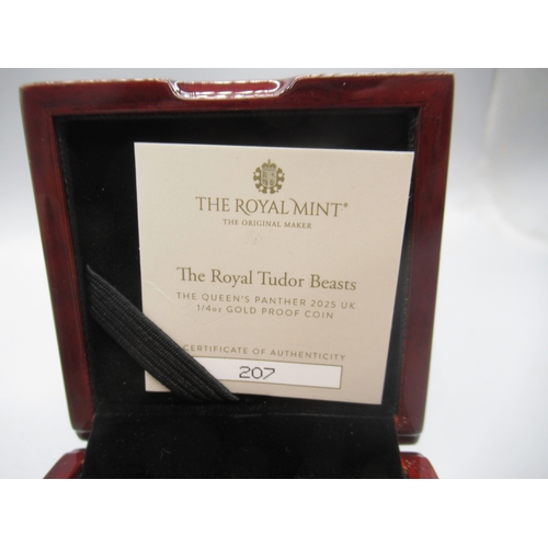 29 - The Royal Mint - The Royal Tudor Beasts The Queens Panther 2025 UK 1/4oz Gold Proof Coin encapsulate... 