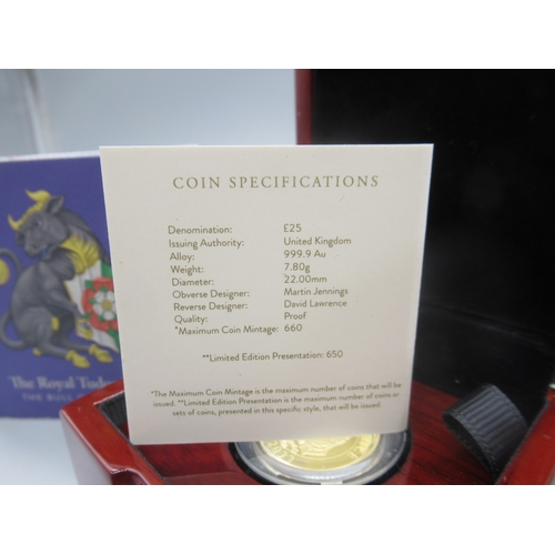 30 - The Royal Mint - The Royal Tudor Beasts The Bull of Clarence 2023 UK 1/4oz Gold Proof Coin encapsula... 