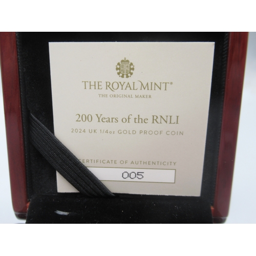 32 - The Royal Mint - 200 Years of the RNLI 2024 UK 1/4oz Gold Proof Coin encapsulated in case with COA N... 