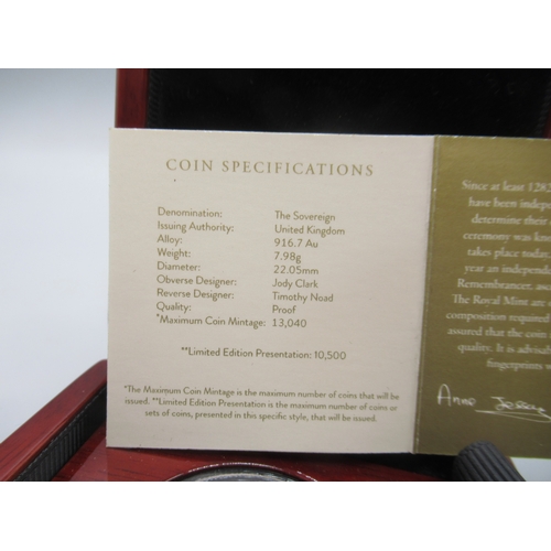 33 - The Royal Mint - The Sovereign 2022 Gold Proof Coin encapsulated in case with COA No.01091/10500


S... 