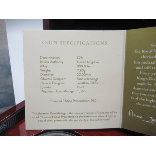 36 - The Royal Mint - Britannia 2023 UK 1/4oz Gold Proof Coin encapsulated in case with COA No.496/970


... 