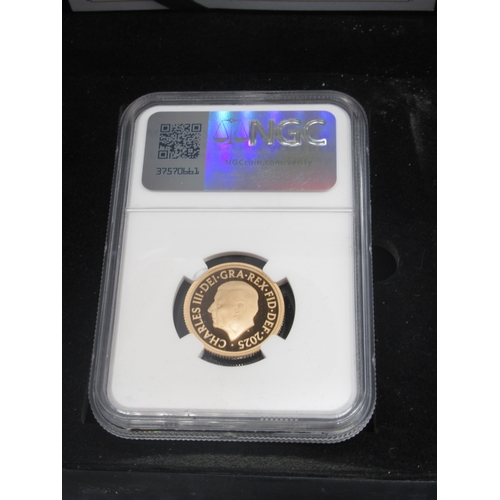 39 - Jubilee Mint - The United Kingdoms 2025 Gold Proof Sovereign NGC PF70 First Day of Issue encapsulate... 