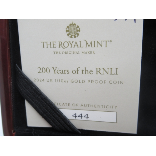 59 - The Royal Mint - 200 Years of the RNLI 2024 UK 1/10oz Gold Proof Coin encapsulated in case with COA ... 