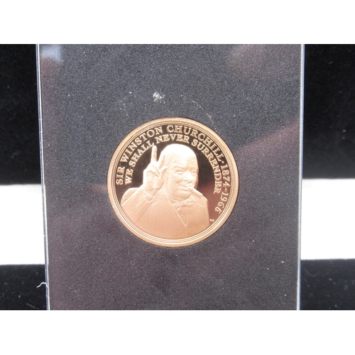 43 - London Mint Office - 2020 Winston Churchill We Shall Never Surrender 22ct coin (8g) encapsulated in ... 