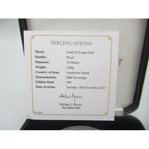 58 - Jubilee Mint - The King Charles III 75th Birthday Gold Proof Half-Sovereign encapsulated in case wit... 