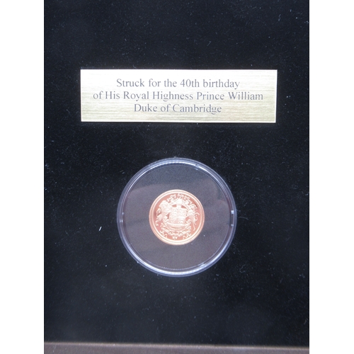 44 - The London Mint Office - Prince William 40th Birthday Proof Sovereign No.0032/449 encapsulated in ca... 