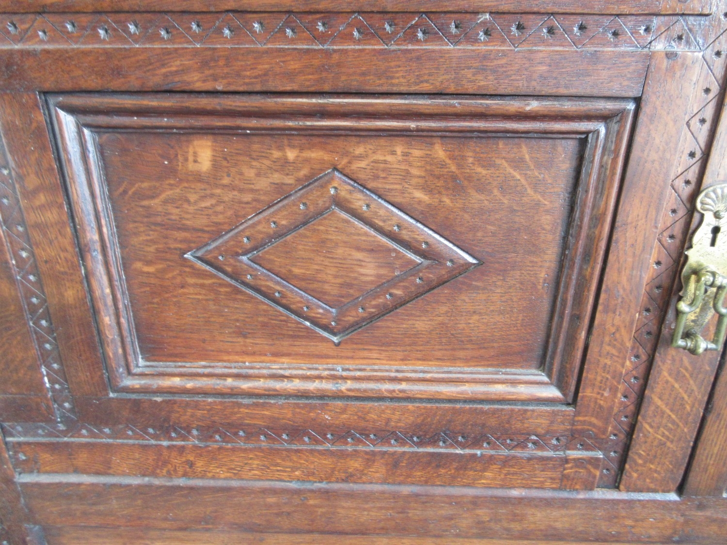 18th century and later oak dresser, the five moulded drawers and two ...
