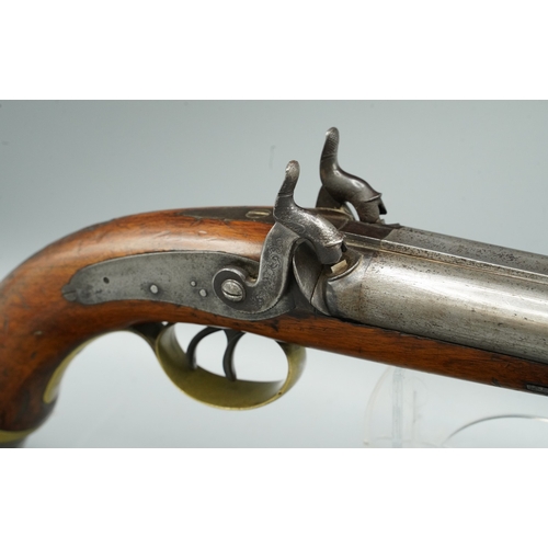 16 bore side by side percussion Howdah type pistol by Wilkinson of ...