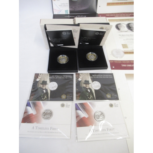 122 - Assorted collection of Silver Proof Coins to inc. 6 Silver Proof BUNC £20 coins, 2 Silver Proof 2012... 