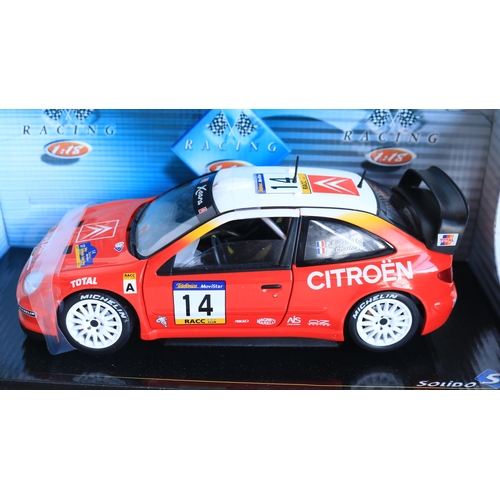 Five 1/18 scale diecast WRC rally car models, all late 1990's-early ...