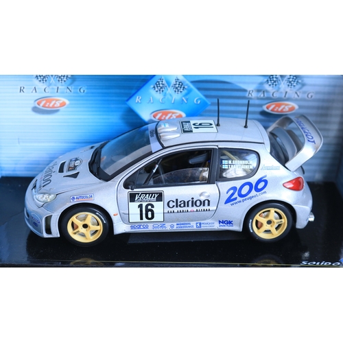 Five 1/18 scale diecast WRC rally car models, all late 1990's-early ...