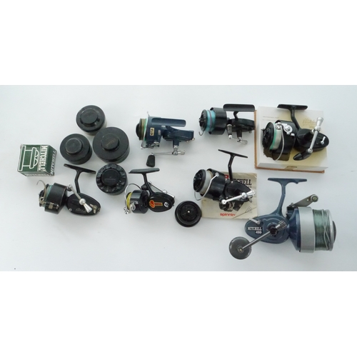 Good collection of boxed and loose Mitchell Spinning reels with spare ...