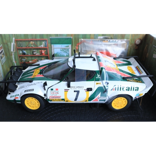 329 - Four 1/18 scale diecast rally car models, all with condition issues to include a limited edition Sun... 