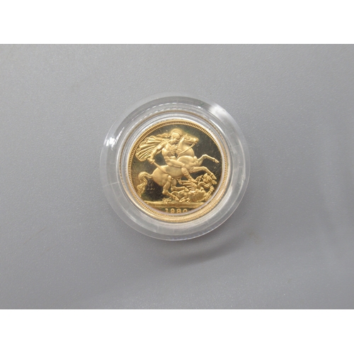 11 - Royal Mint 1980 Proof Sovereign encapsulated in case with COA

Shipping £28.00 plus vat (UK Only)