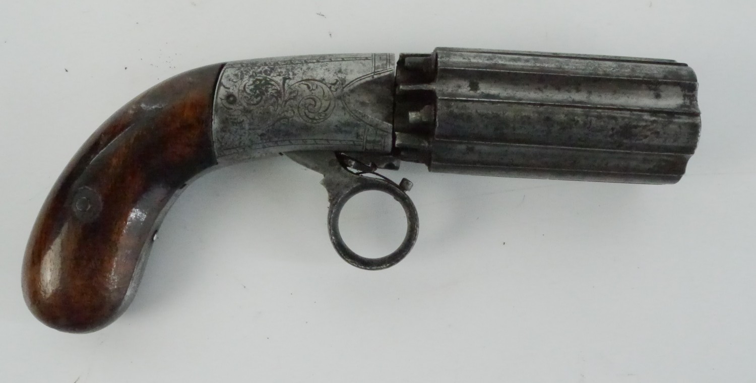 J.R. Cooper Patent Ring Tigger 80 bore six shot Pepper Pot pistol ...