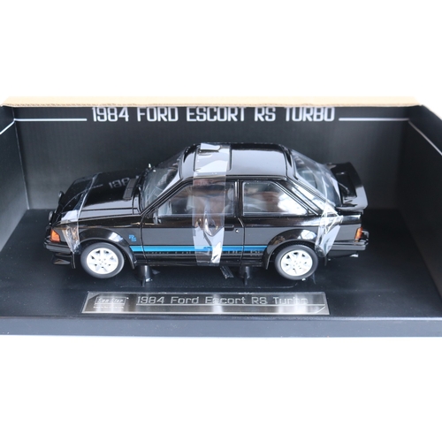 331 - Sun Star 1/18 scale diecast 1984 Ford Escort RS Turbo (item no 4964R) in black, model in mint condit... 