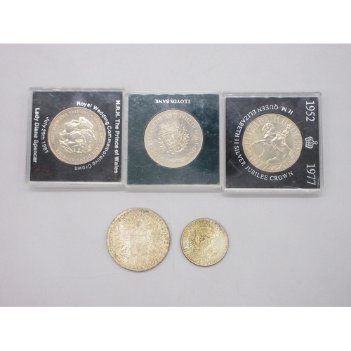 50 - George V 1913 Half-Sovereign, 1780 Maria Theresa Thaler, 1968 USA Half-Dollar , Elizabeth and Philip... 