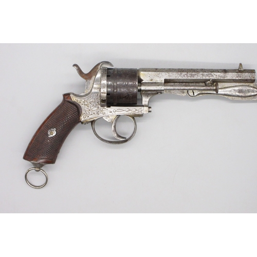 1 - Belgian six shot pinfire revolver with side folding 3.5