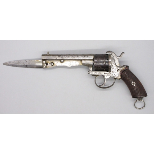 1 - Belgian six shot pinfire revolver with side folding 3.5