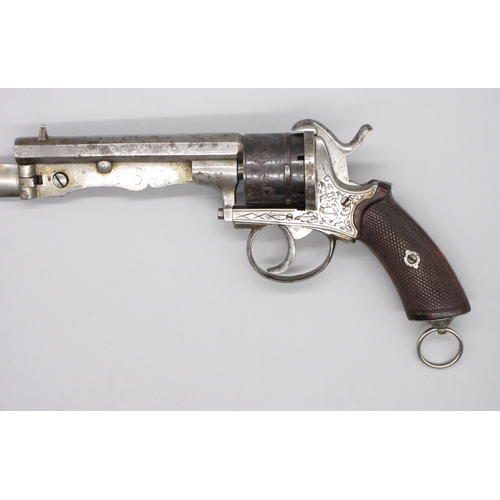 1 - Belgian six shot pinfire revolver with side folding 3.5
