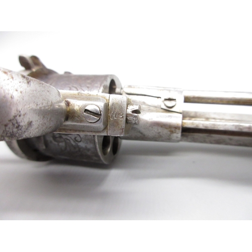 1 - Belgian six shot pinfire revolver with side folding 3.5
