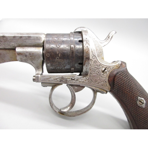 1 - Belgian six shot pinfire revolver with side folding 3.5