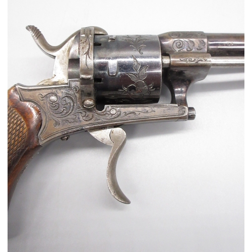 10 - Small French 7mm pinfire revolver retaining much of original finish, 3.5