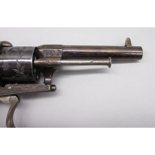 10 - Small French 7mm pinfire revolver retaining much of original finish, 3.5