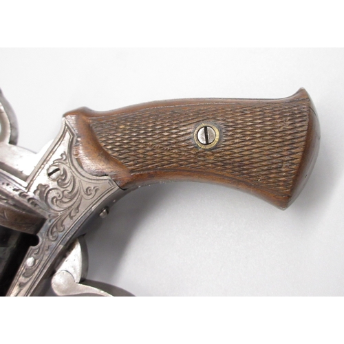 10 - Small French 7mm pinfire revolver retaining much of original finish, 3.5
