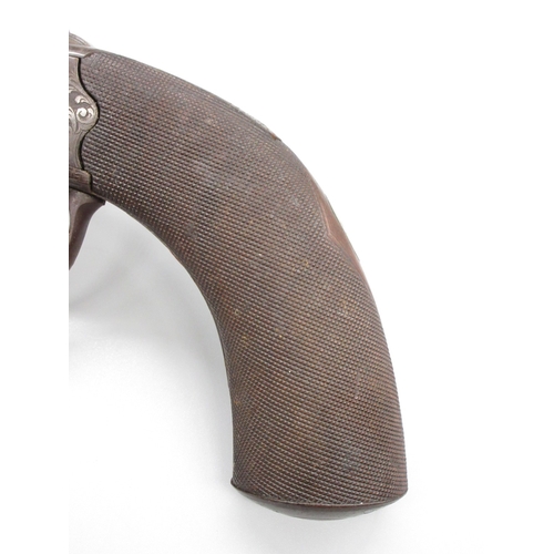 11 - Six shot 80 bore percussion pepperbox revolver, by Snowden of Alnwick, 3.5
