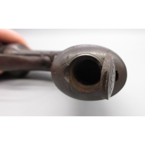 11 - Six shot 80 bore percussion pepperbox revolver, by Snowden of Alnwick, 3.5