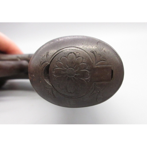 11 - Six shot 80 bore percussion pepperbox revolver, by Snowden of Alnwick, 3.5